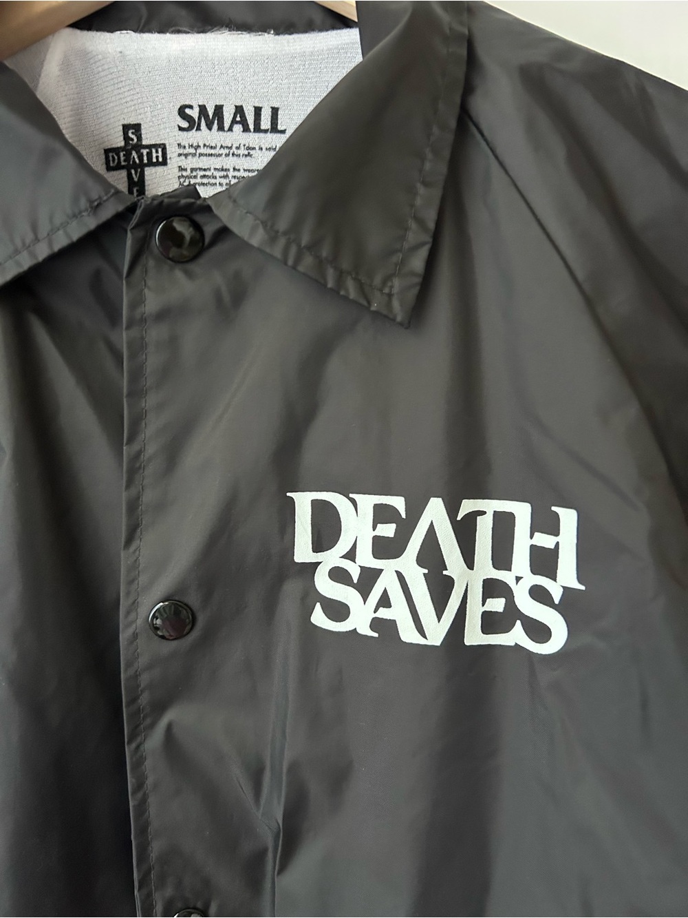Death Saves Men's Black Coach Jacket - Small